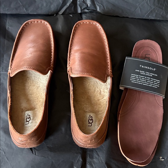 UGG Men\'s Australia hunley brown Leather Loafers size 10us /43 used once only main image 5